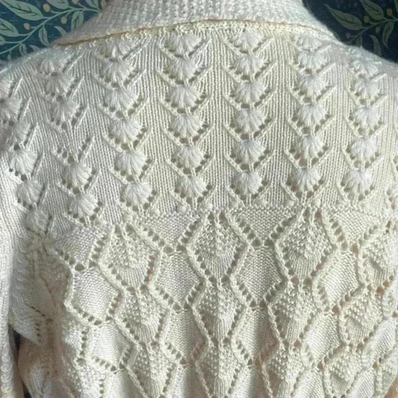 Elie Tahari Cream Merino Wool Knit Wrap Cardigan - Picture 5 of 13